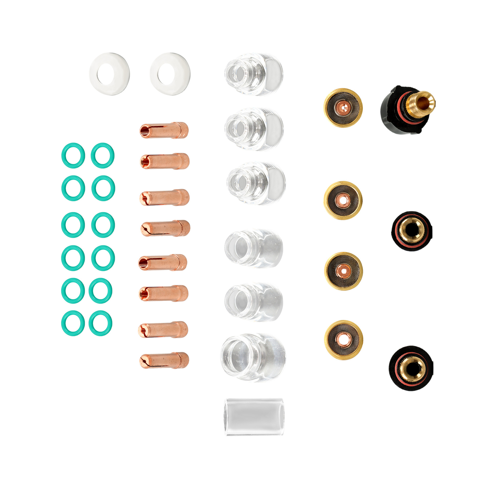 LABLT for WP-17/18/26 36× TIG Welding Torch Stubby Gas Lens Pyrex Glass Cup Kit