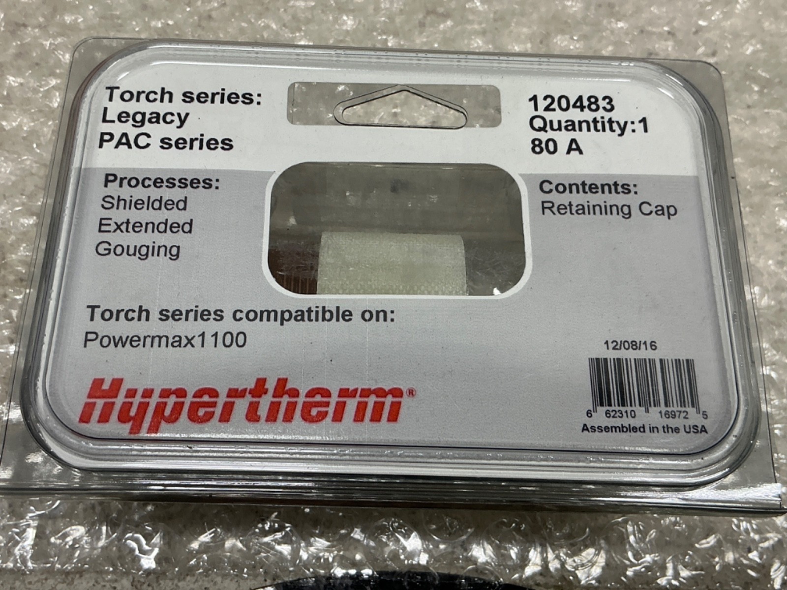 HYPERTHERM 120483 RETAINING CAP FOR POWERMAX 1100 LEGACY PAC SERIES