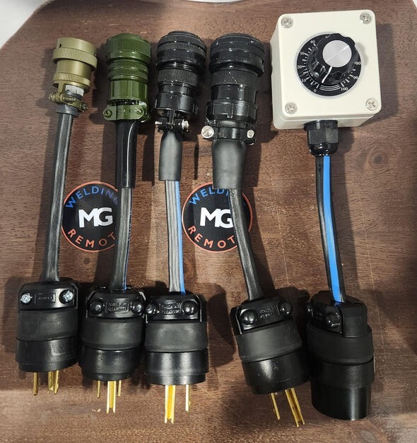 MG- Welding Remote – 4 ADAPTERS SET – (1 Remote + 14 Pin, 6 Pin, 3 Pin & 12 Pin)