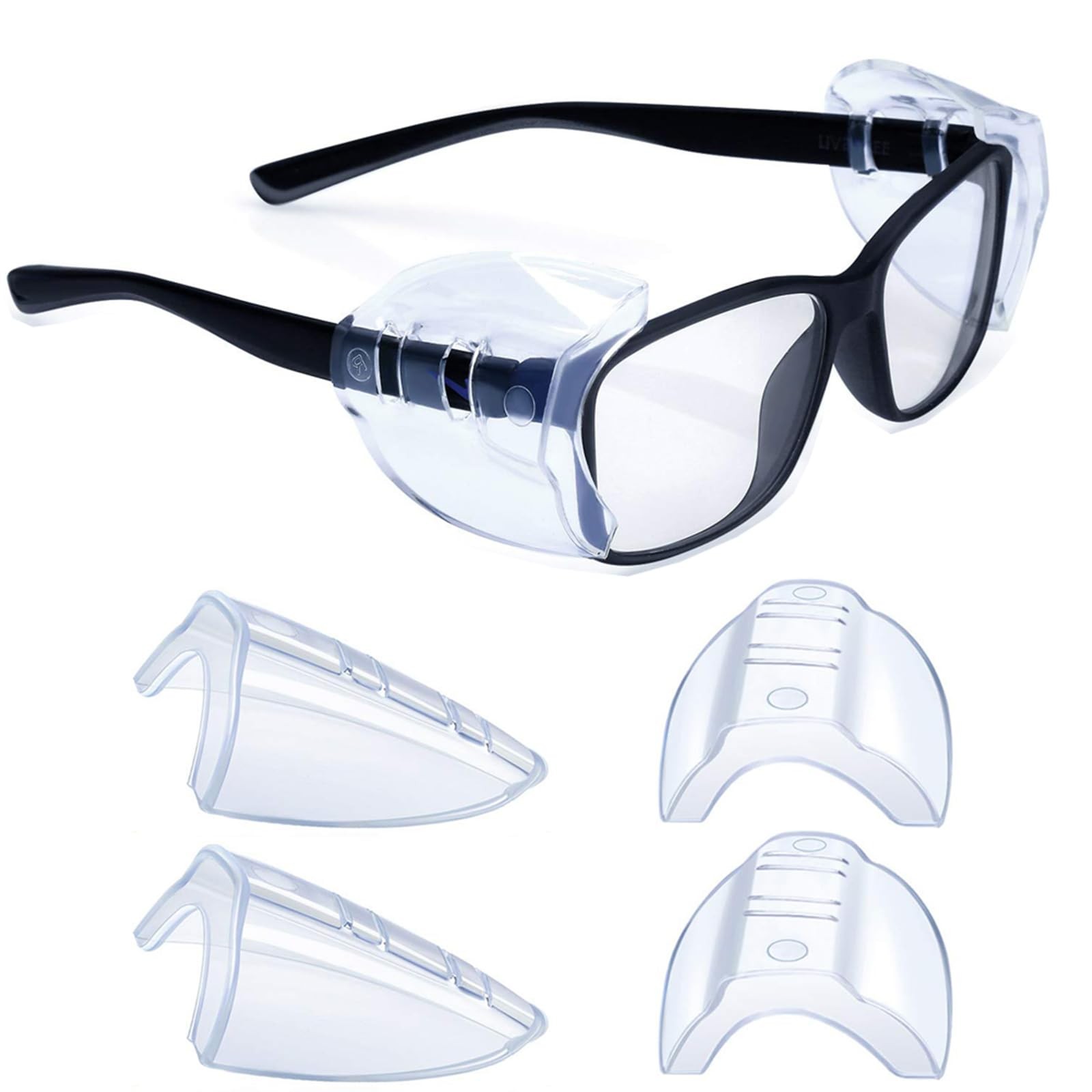 Slip on Side Shields, Fits Small to Medium to Eyeglasses Protection Accessories