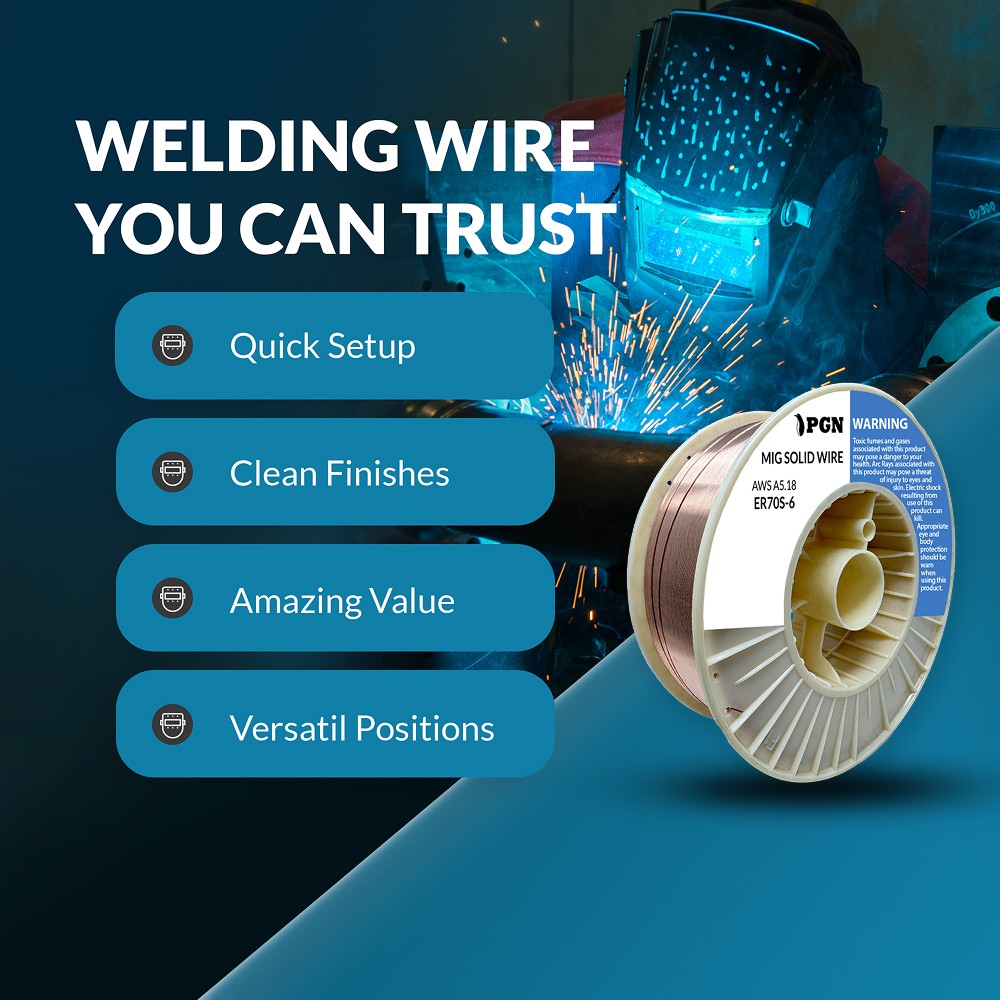 ER70S-6 .023″ – 33-Lb – Mild Steel MIG Welding Wire – Shatterproof ABS Spool