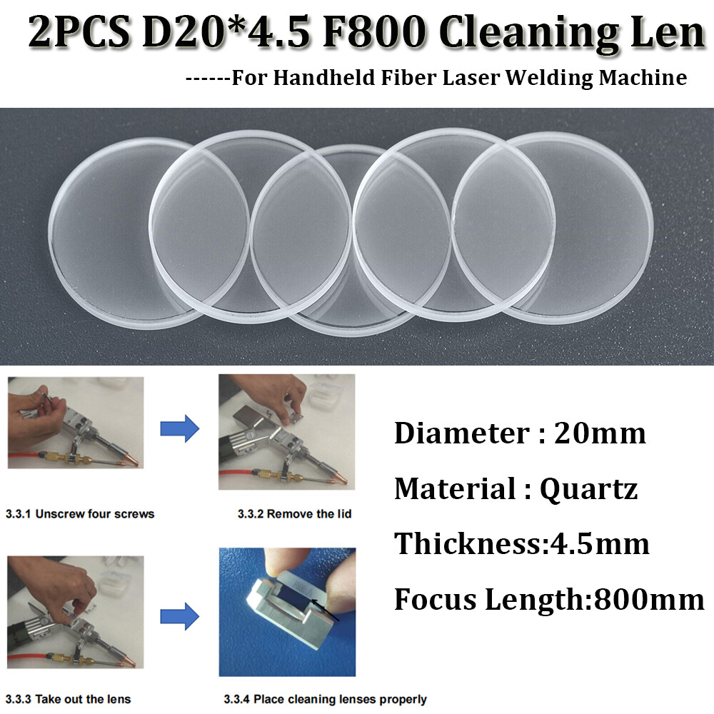 2Pcs D20mm 4.5 F800 Cleaning Lens for Sup23T Laser Gun & Relfar FWH30 Laser Gun