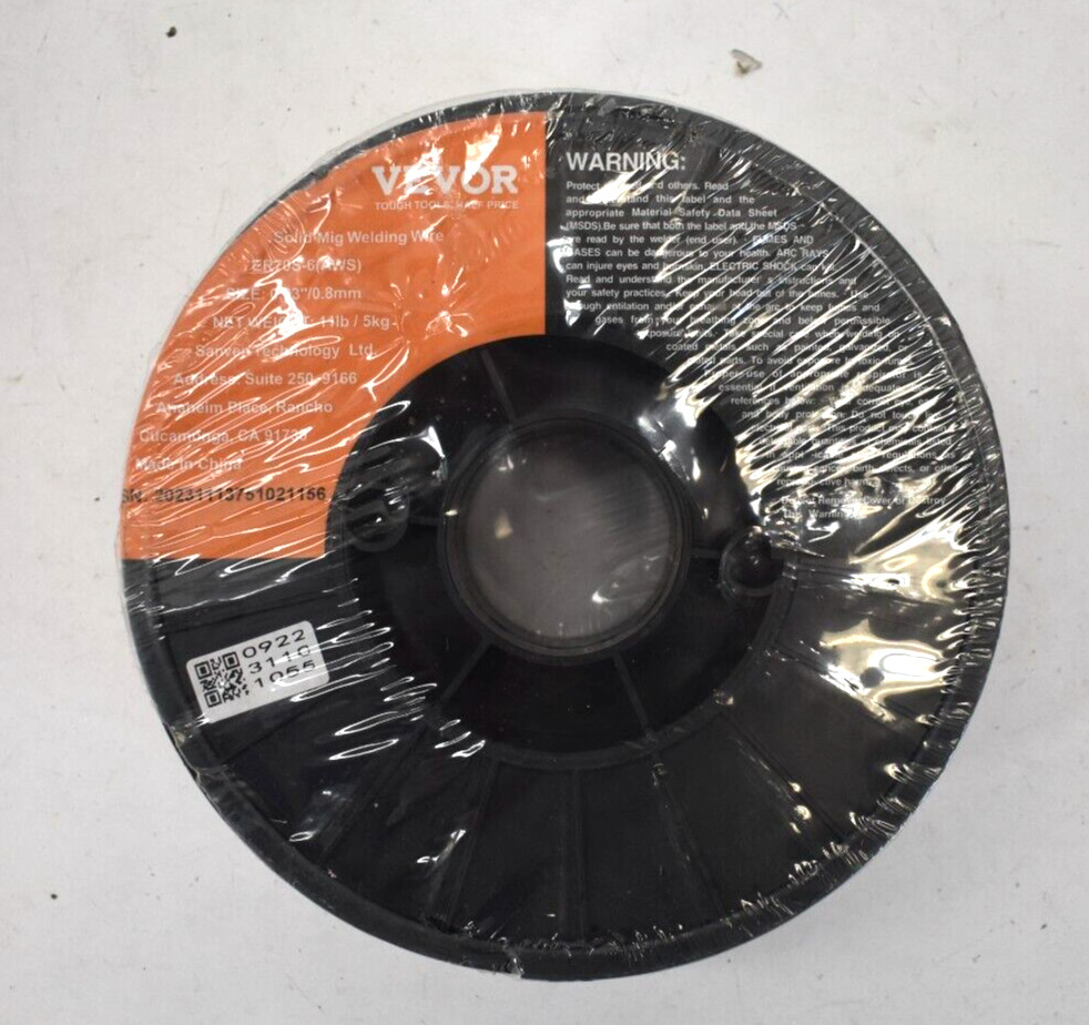 Vevor Solid MIG Welding Wire Spool 11lbs Pack ER70S-6(AWS) .03″ Dia Genuine OEM