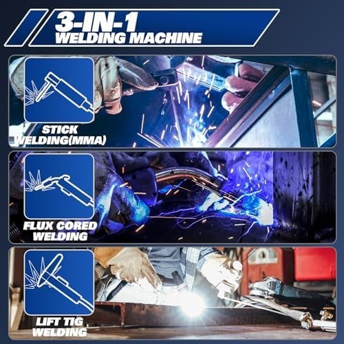 135A MIG Welder 110V – 3-In-1 Gasless Flux Core/Lift Tig/Stick Welding Machine,