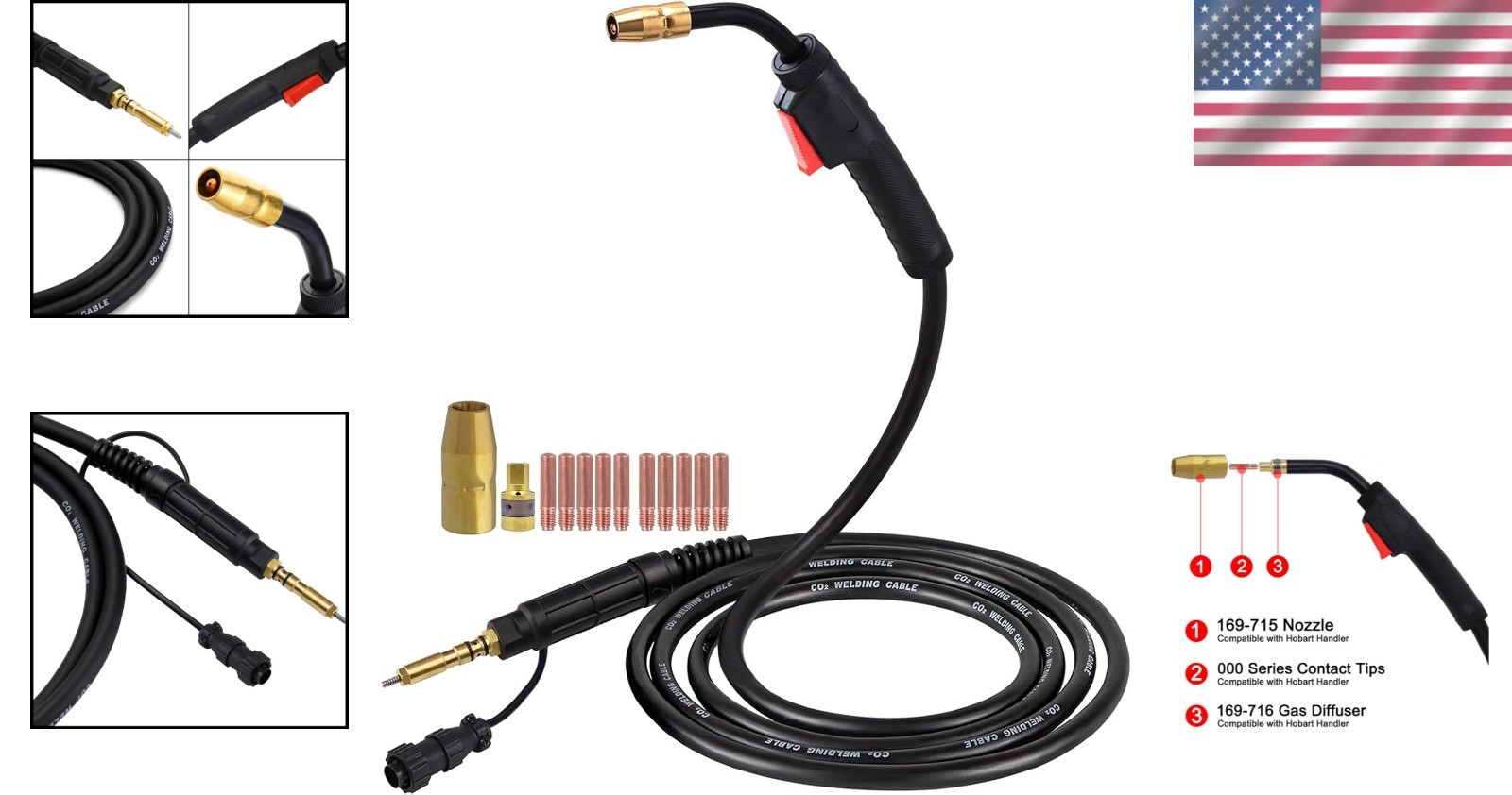 15ft MIG Welding Gun Torch Replacement Hobart 245926 for Enhanced Performance