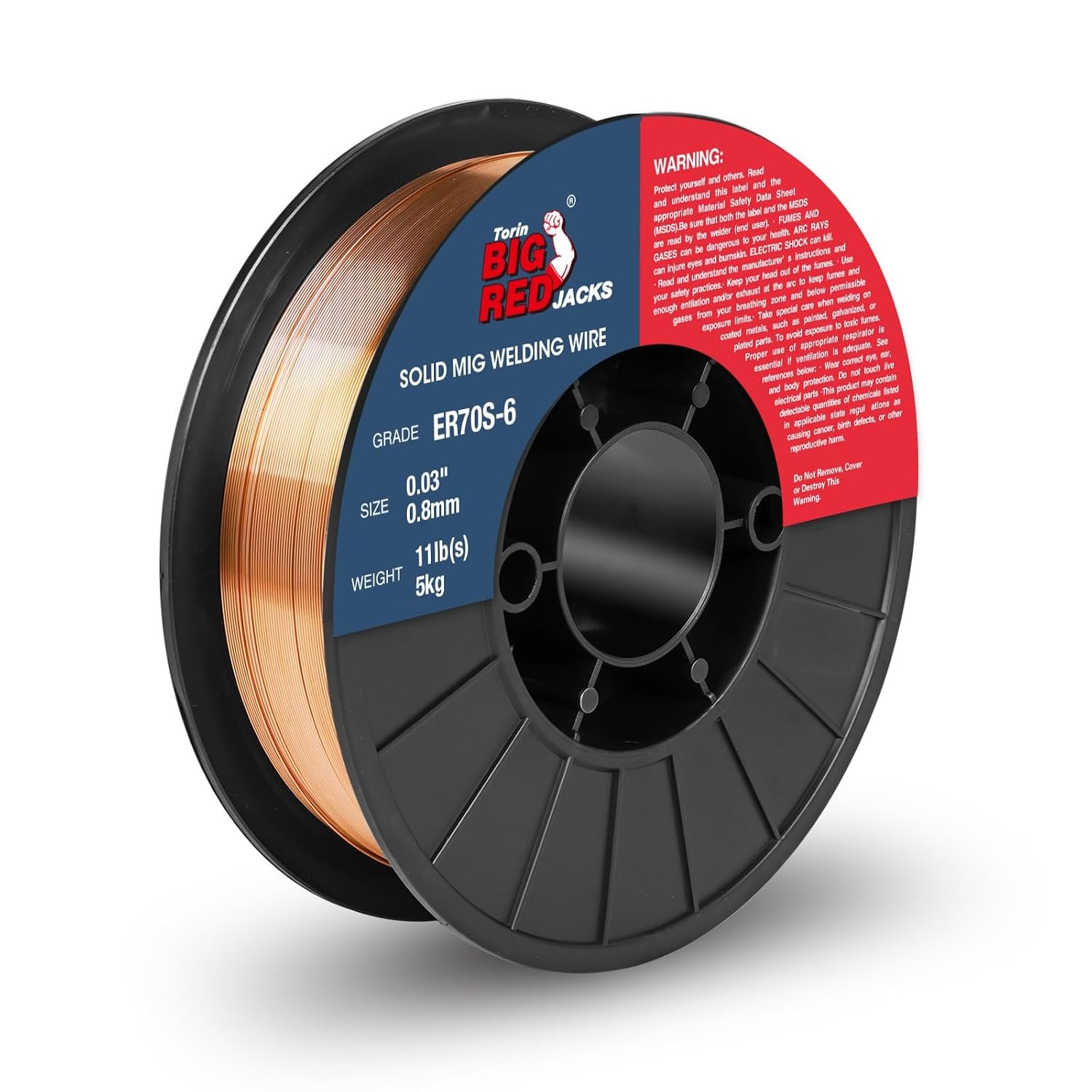 BIG RED Solid MIG Welding Wire: ER70S-6 .030″ 11LBS, Mild Steel MIG Wire with Lo