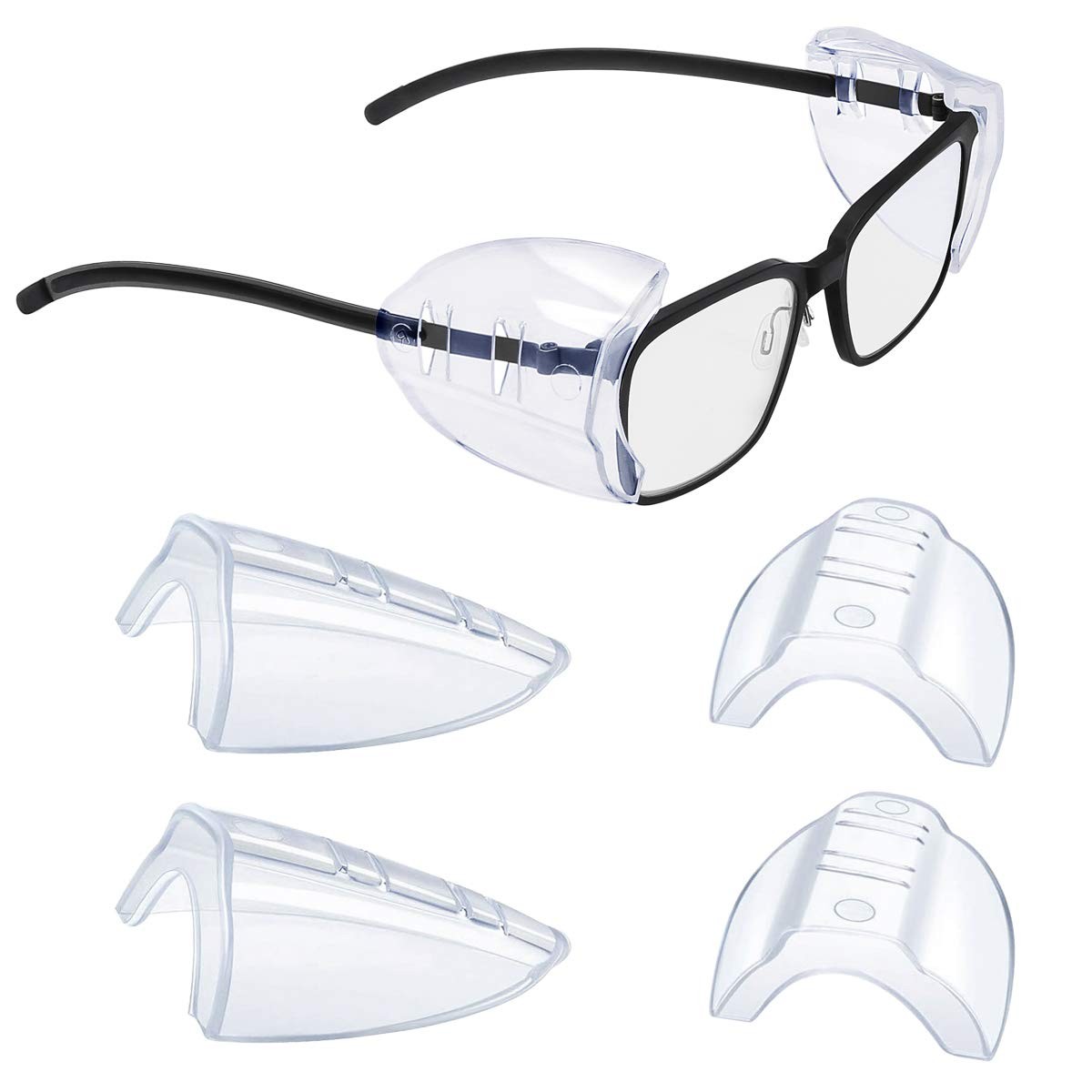 YunTuo 2/4/6/10 Pairs Glasses Side Shields for Eye Glasses,Safety Glasses wit…