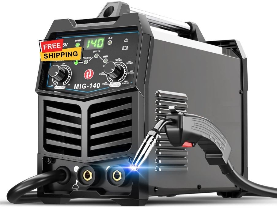 Soldadora MIG 140A 110V, máquina 3 en 1 FLUX MIG / ARC / Lift TIG, soldadora mul