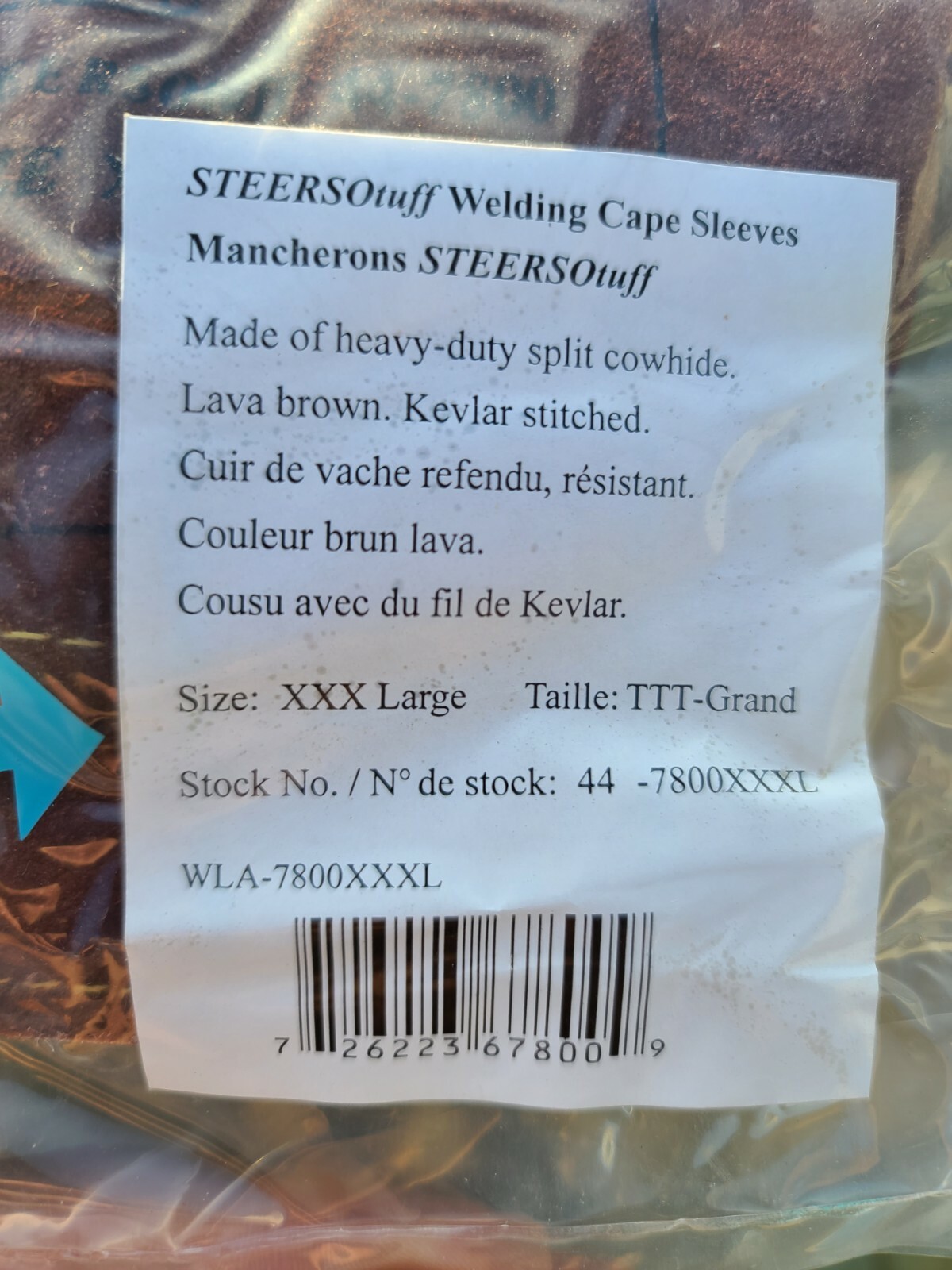 Weldas STEERSOtuff Split Cowhide Welding Cape Sleeve Jacket 3X-Large XXXL NEW