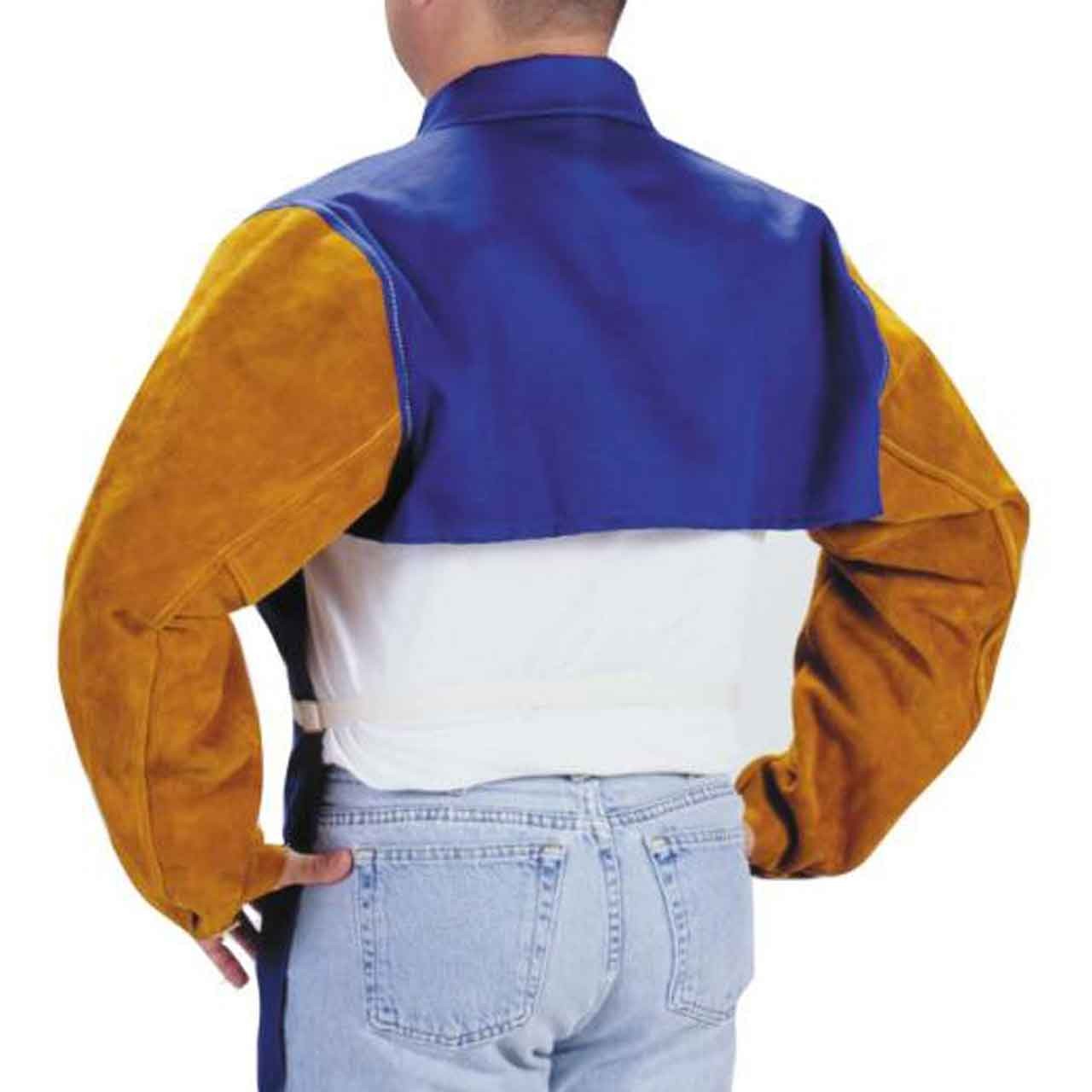 Tillman 9221 9 oz. Blue Cotton/Leather Cape Sleeve X-Large