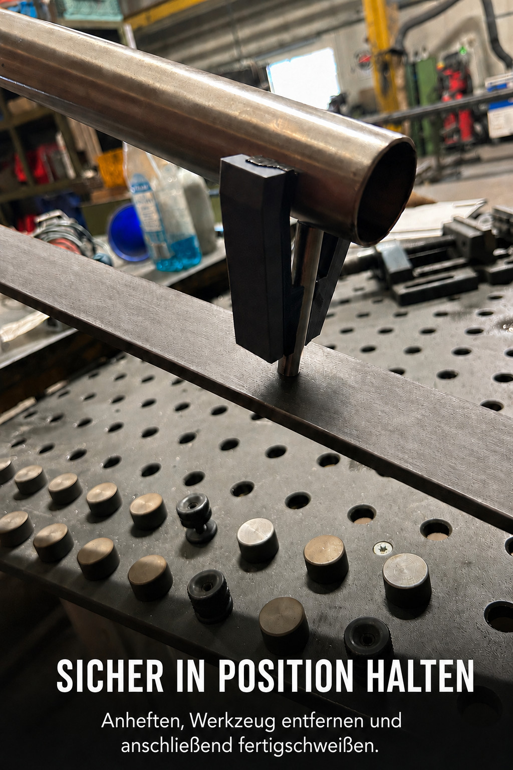 Handrail holder welding aid stainless steel pipe 42.4 mm 12 mm welding gauge mounting aid