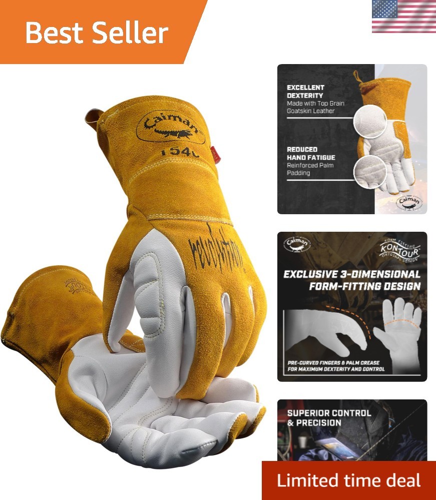 TIG/Multi-Task Welding Gloves – Goat Skin Leather with Kevlar Stitching, X-Large