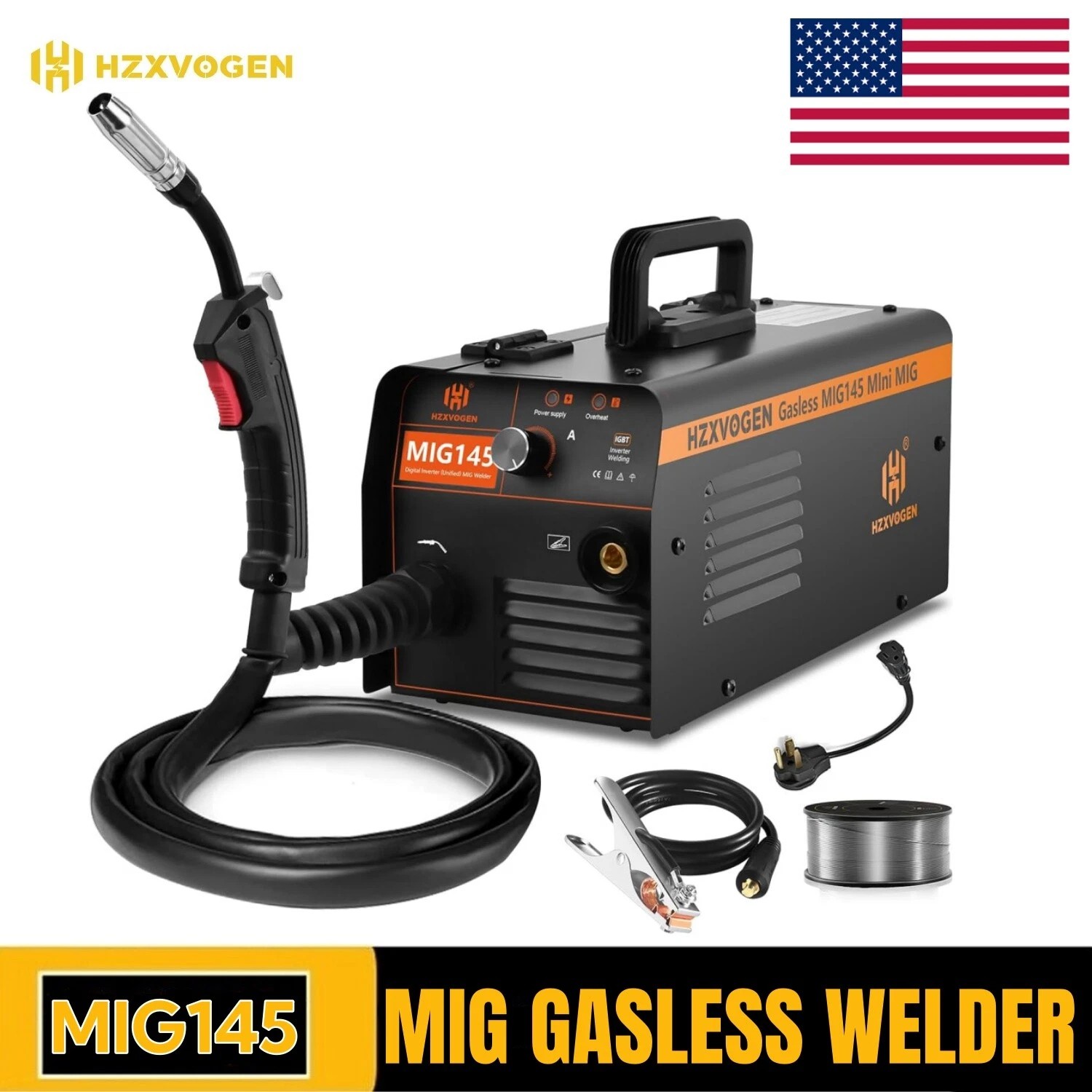 MIG145-Professional No Gas Gasless MIG Welding Machine 140AMP 220V MIG Welder US