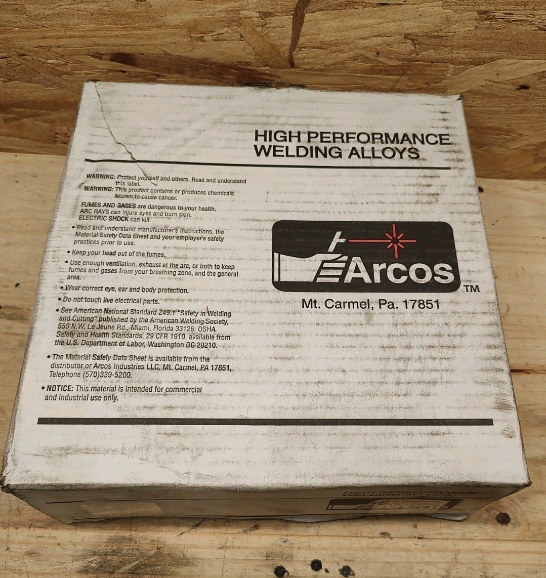 NEW Open Box Arcos 2216 Size .045″ 30lb Spool Welding Wire ERNiFeMn-CI
