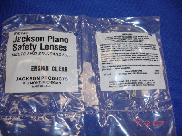 (2) Jackson Replacement lenses safety glasses Clear Ensign
