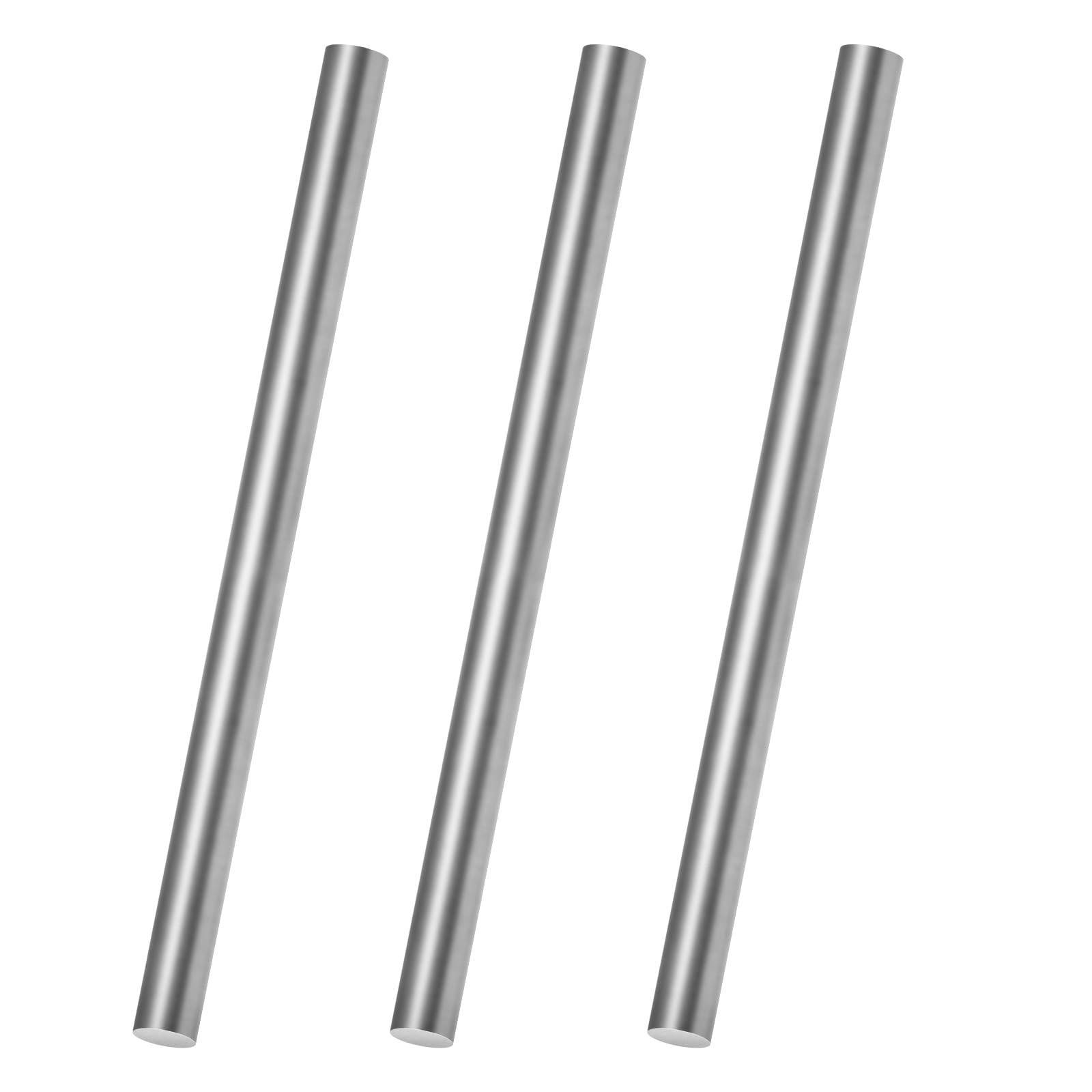 Phiowocx 3 Pack 304 Stainless Steel Rods, 13mm x 255mm, Smooth 13mm, silver