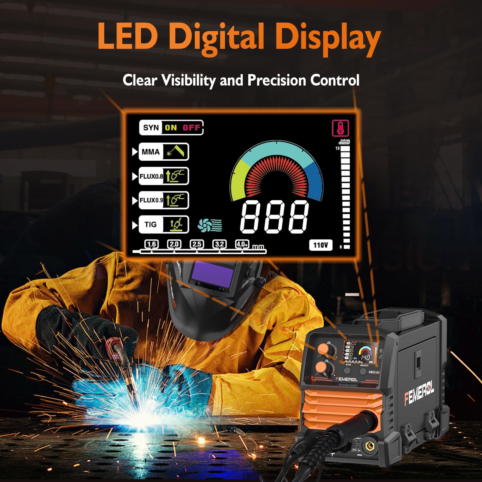 FEMEROL 140A 3 in 1 MIG Welder,Flux Core, MIG/Lift TIG/Stick Welding Machine …