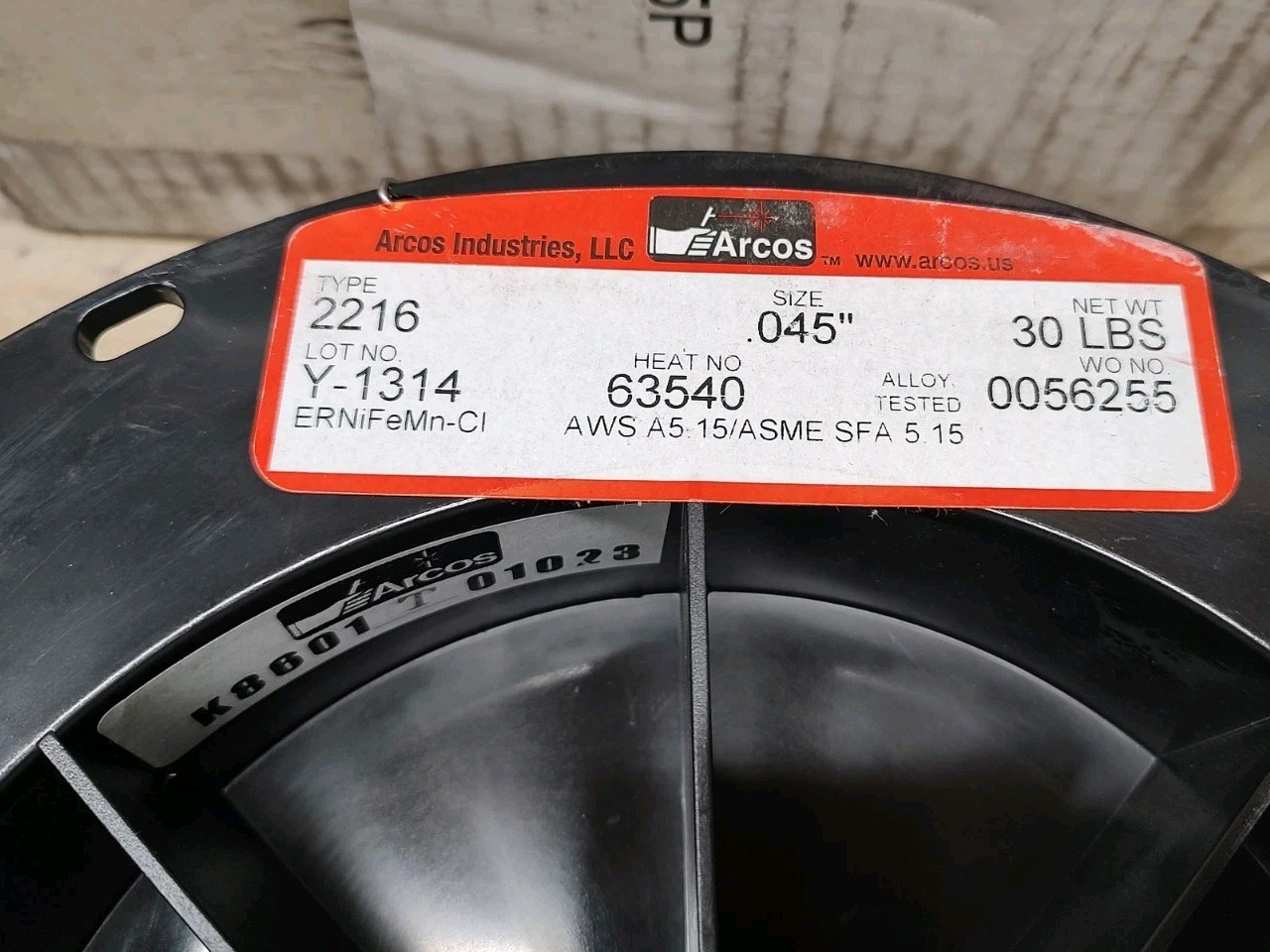 NEW Open Box Arcos 2216 Size .045″ 30lb Spool Welding Wire ERNiFeMn-CI