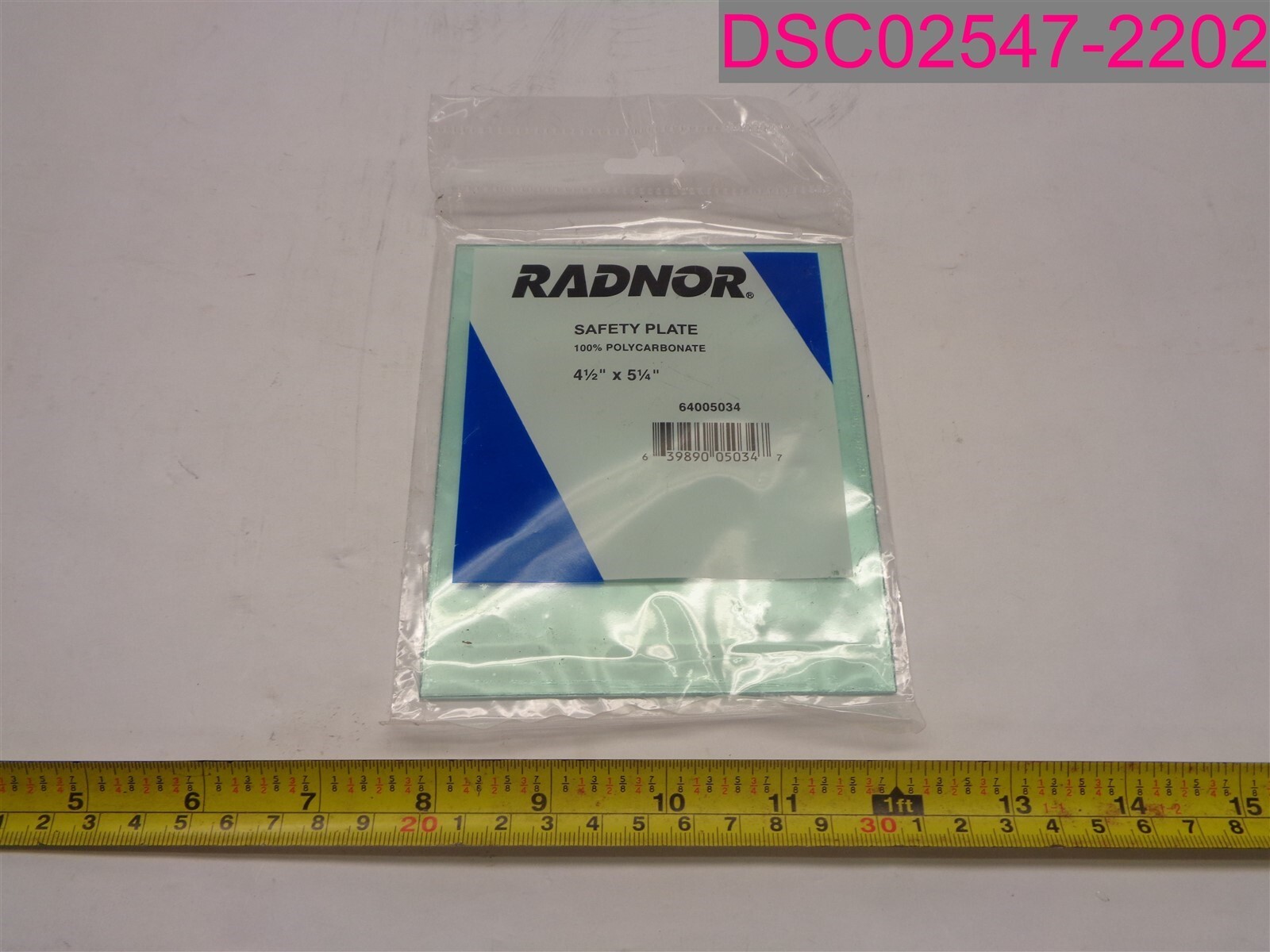 Radnor 64005034 Safety Plate 100% Polycarbonate 4-1/2″ x 5-1/4″