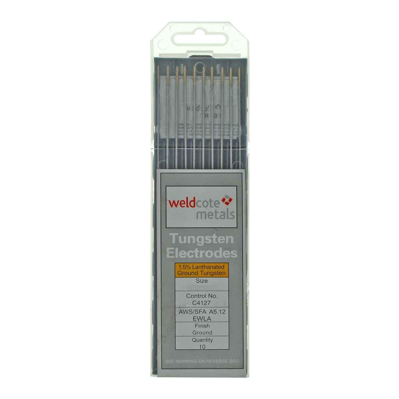 Weldcote TUNG18X7LAN1 1.5% Lanthanated Tungsten Electrode 1/8 X 7″ 10 pack