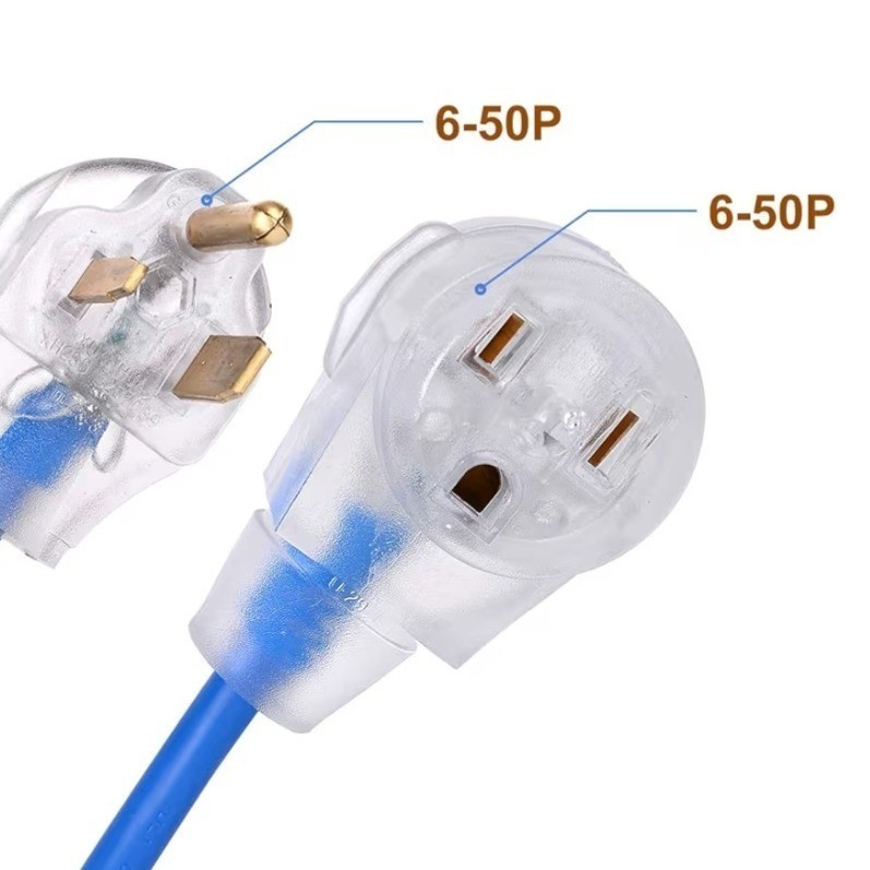 S7 Heavy Duty Welder Extension Cord 25 Feet 6-50 NEMA Blue XN650R-A XN650P-B O4