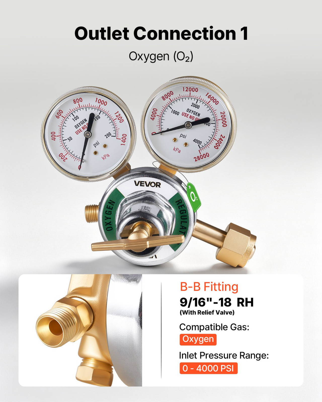 Oxygen Acetylene Regulator Set CGA540 CGA510 Welding Gauges 0-4000 PSI