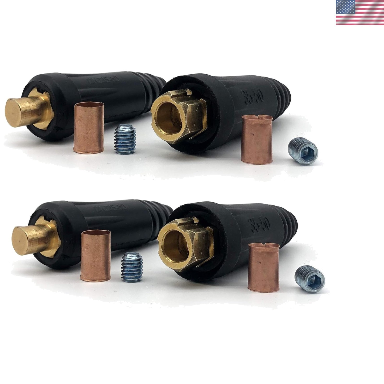 Easy-Install DINSE-Style 200Amp-300Amp Copper Connector Set with Accessories