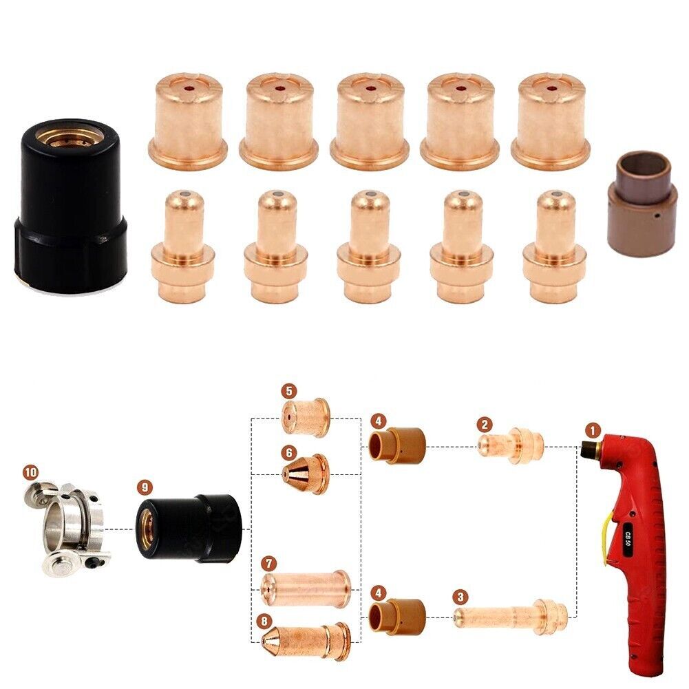 20pc Nozzles 12814 + Electrodes 14344 for Eastwood® Versa Cut 60A Plasma Cutter