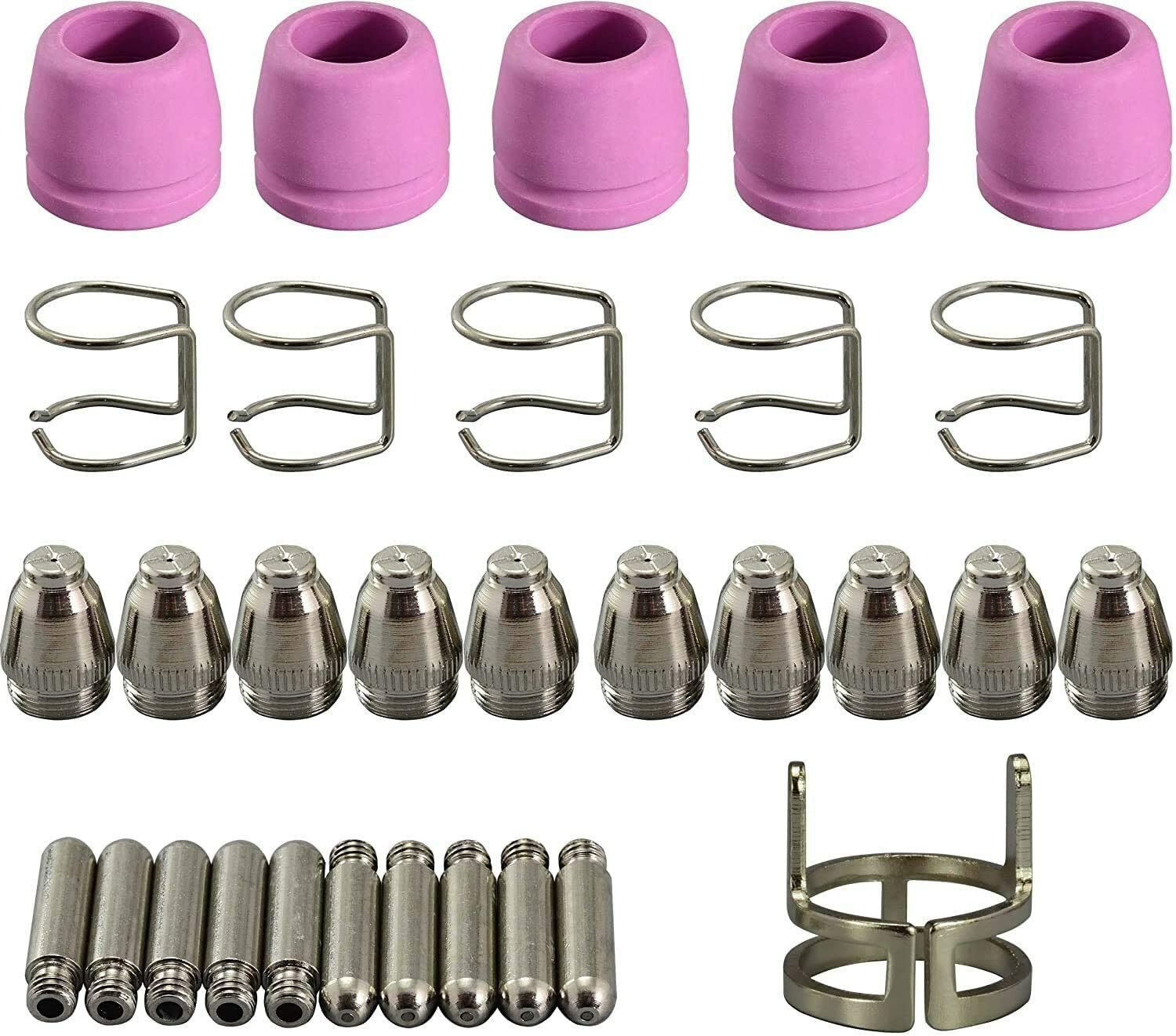 WSD-60P WSD-60 60P Plasma Cutter Tips .040″ 1.0mm 50A Electrode Shield Cup 31pcs