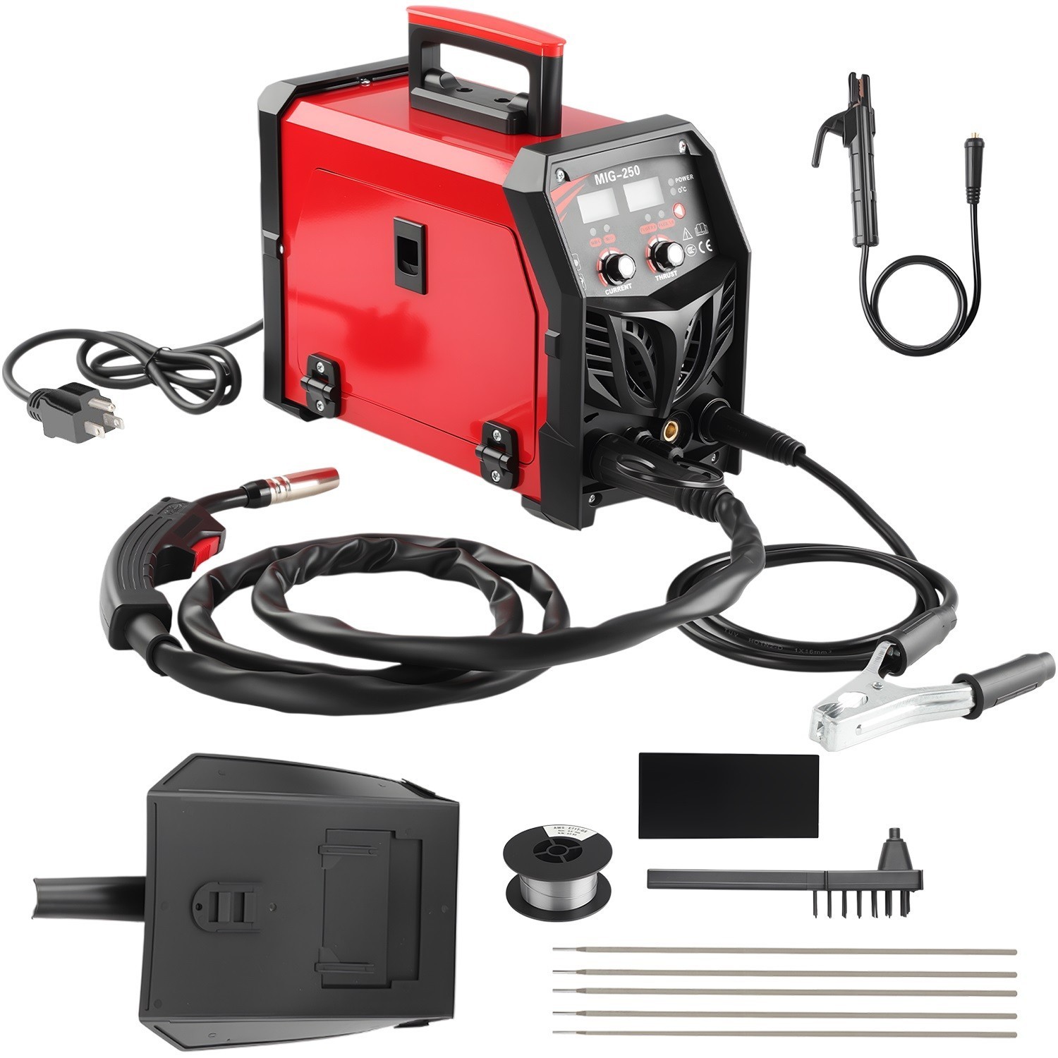 250A MIG Welder 110V Gas/Gasless Flux Core Stick Lift Tig Welding 250A MIG