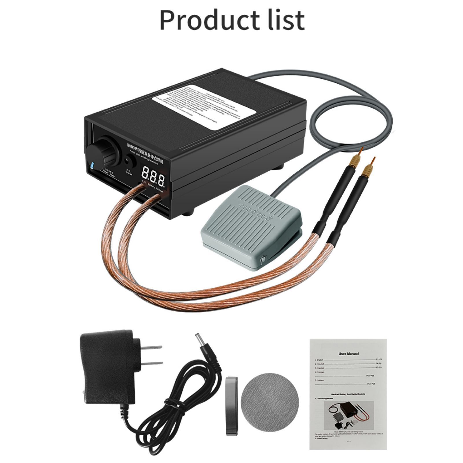 8000W Mini Spot Welder Machine DIY Kit 18650 Battery Pack Welding Tools
