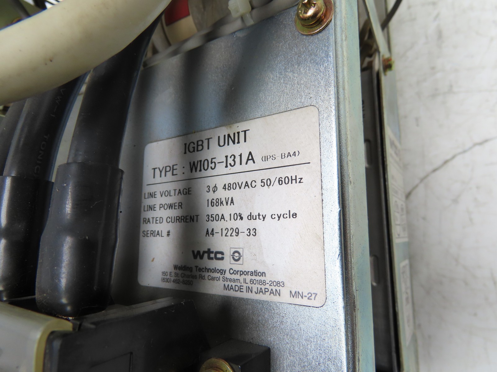 WTC WI05-I31A IGBT DC Welding Control Unit 480V 3PH 168KVA 350A Timer Module