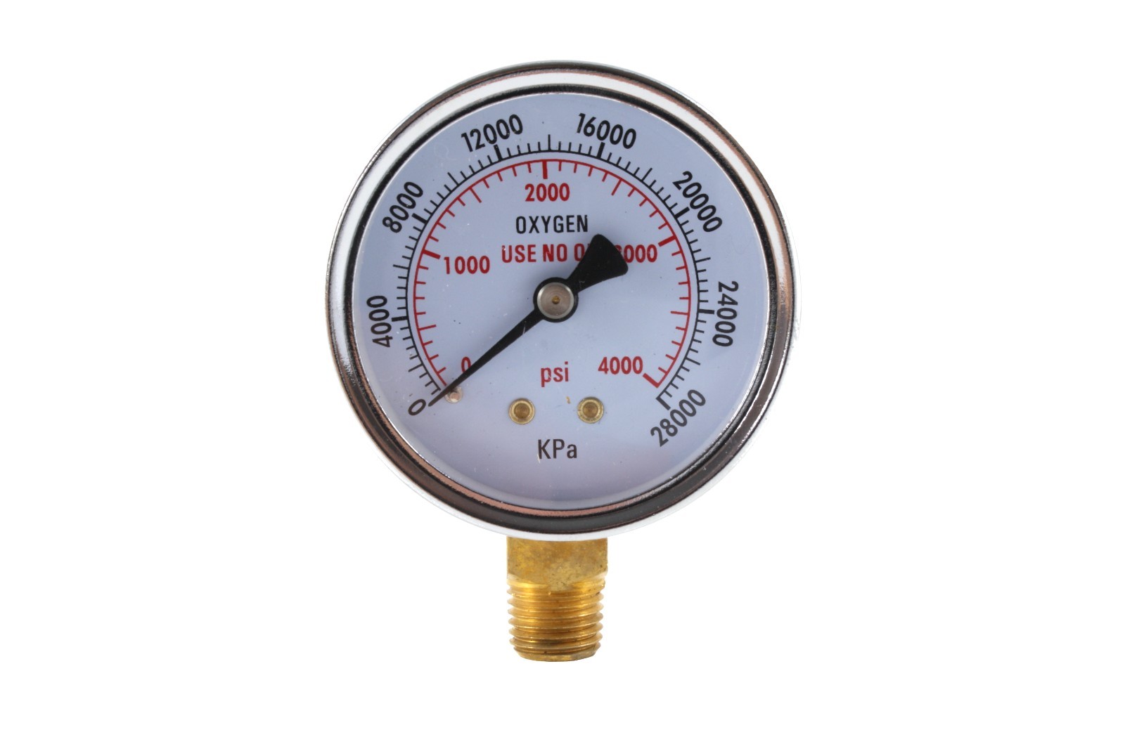 High Pressure Gauge for Oxygen Regulator 0-4000 psi – 2.5 inches – 1/4″ NPT