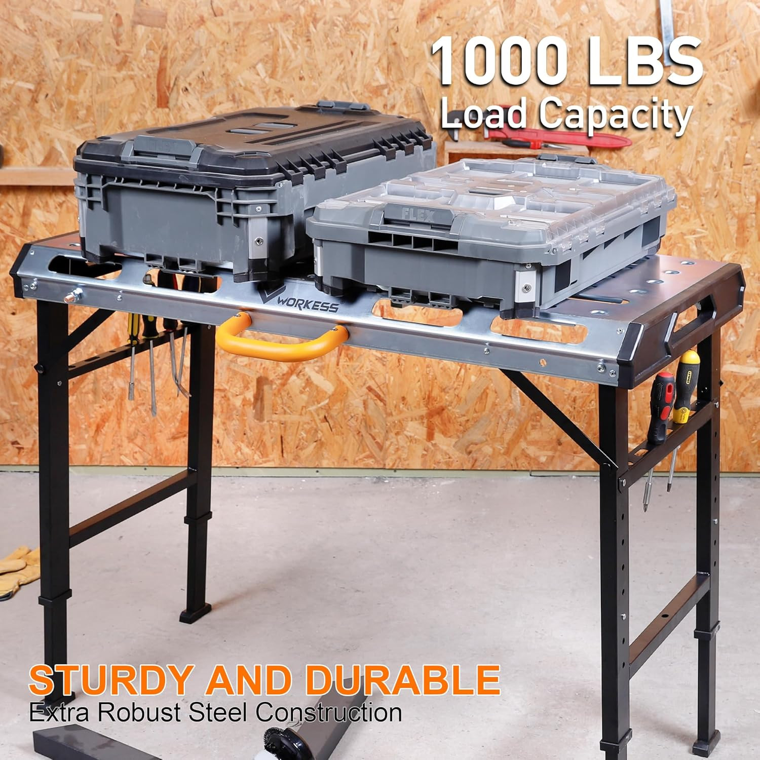 Metal Welding Table Folding 1000 Lbs Load Capacity Heavy Duty Steel Construction