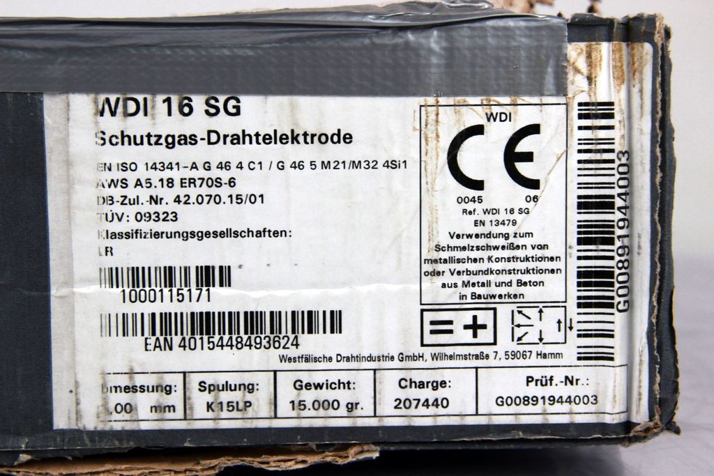 WDI 16 SG MAG Inert Gas Welding Wire 1.0mm K15LP 15kg