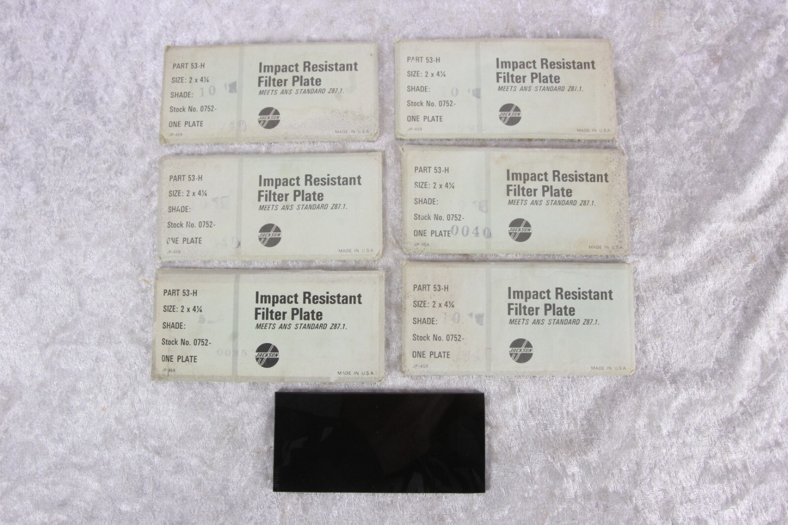 Lot Of 7 Jackson Welding Impact Resistant Filter Plates Made in USA 2 x 4 1/4″