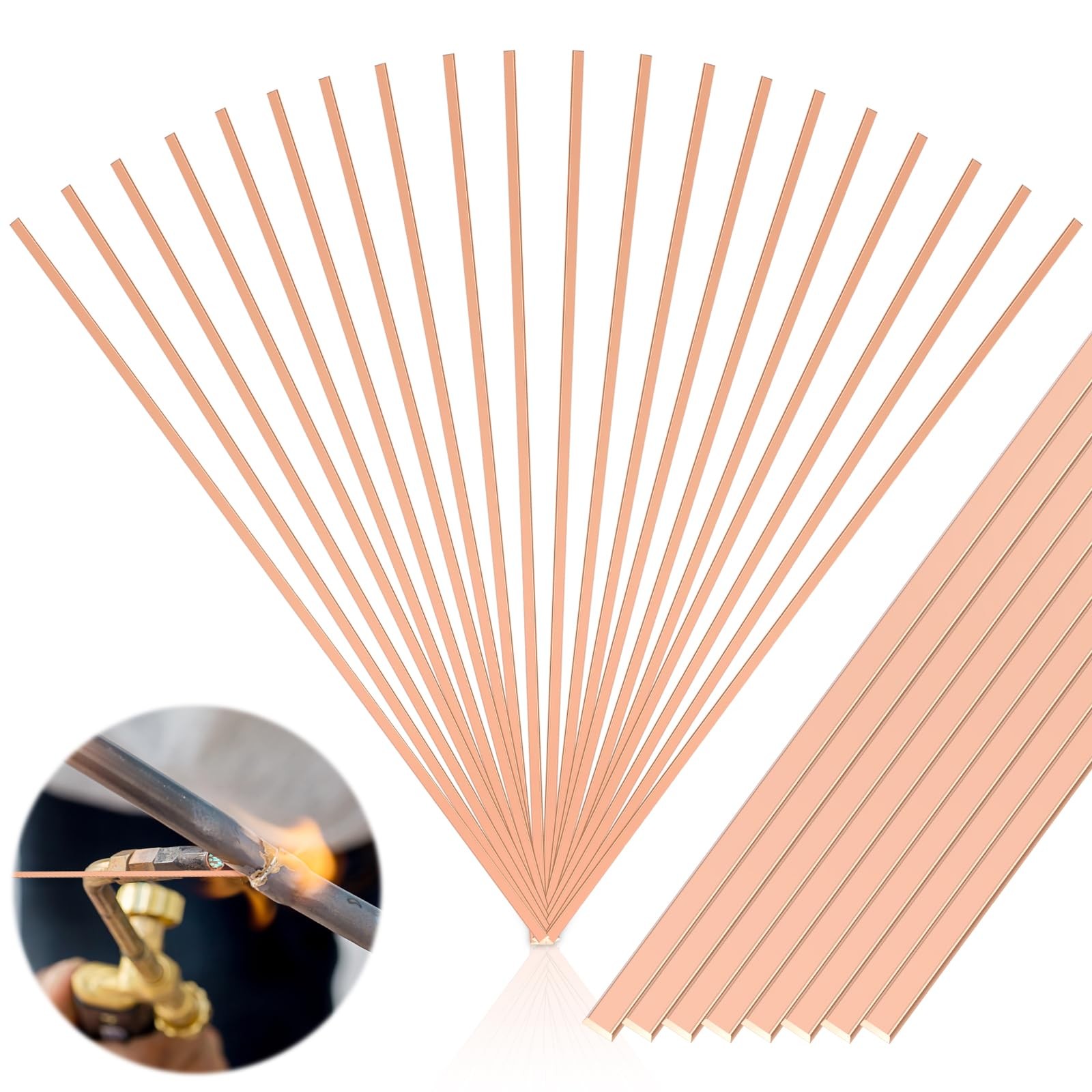 20 Pcs 15% Silver Brazing Rods AWS BCuP-5 Solder Phosphor Copper 20PCS