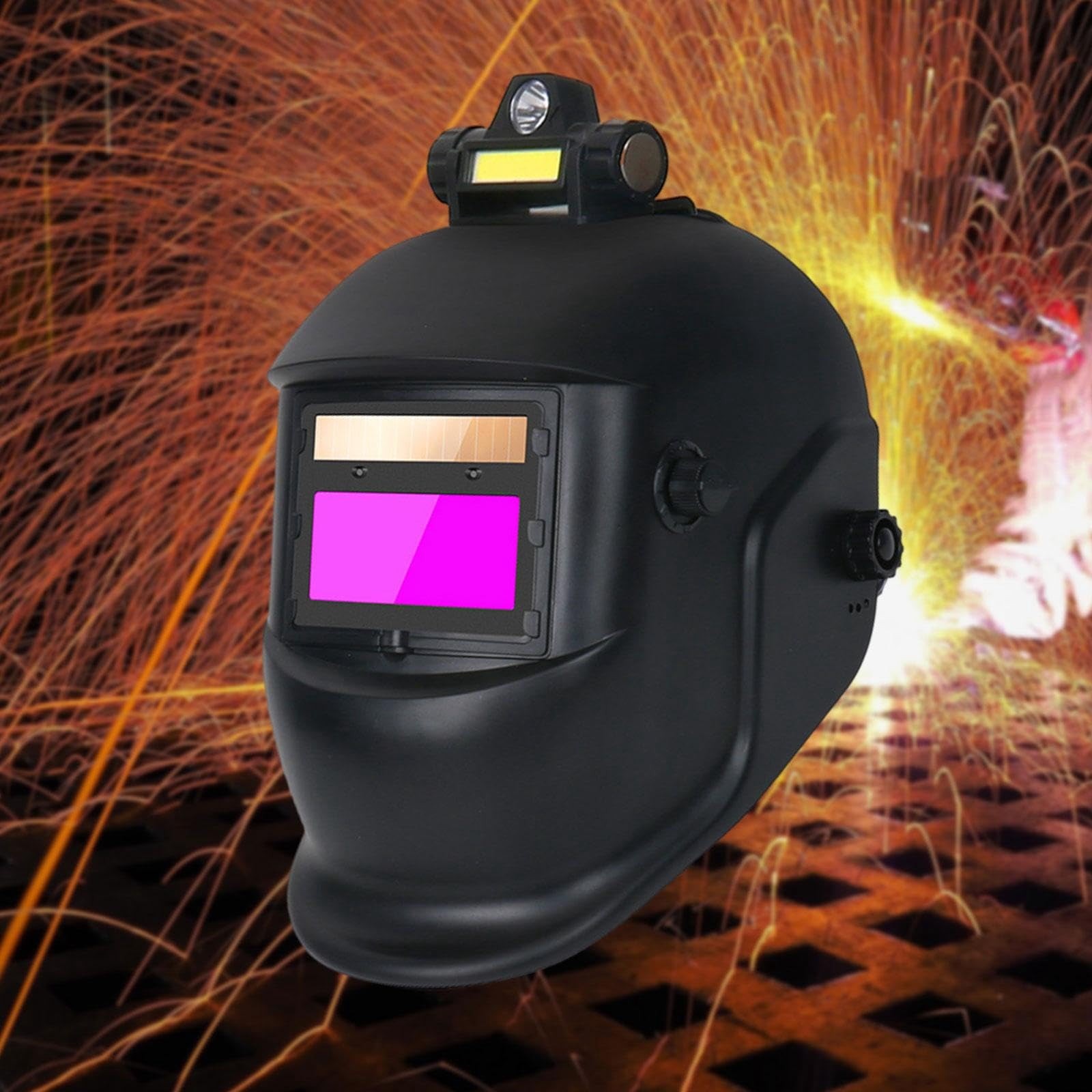 Solar Powered Auto Darkening Welding Helmet 0.01ms Response Time, Adjustabled