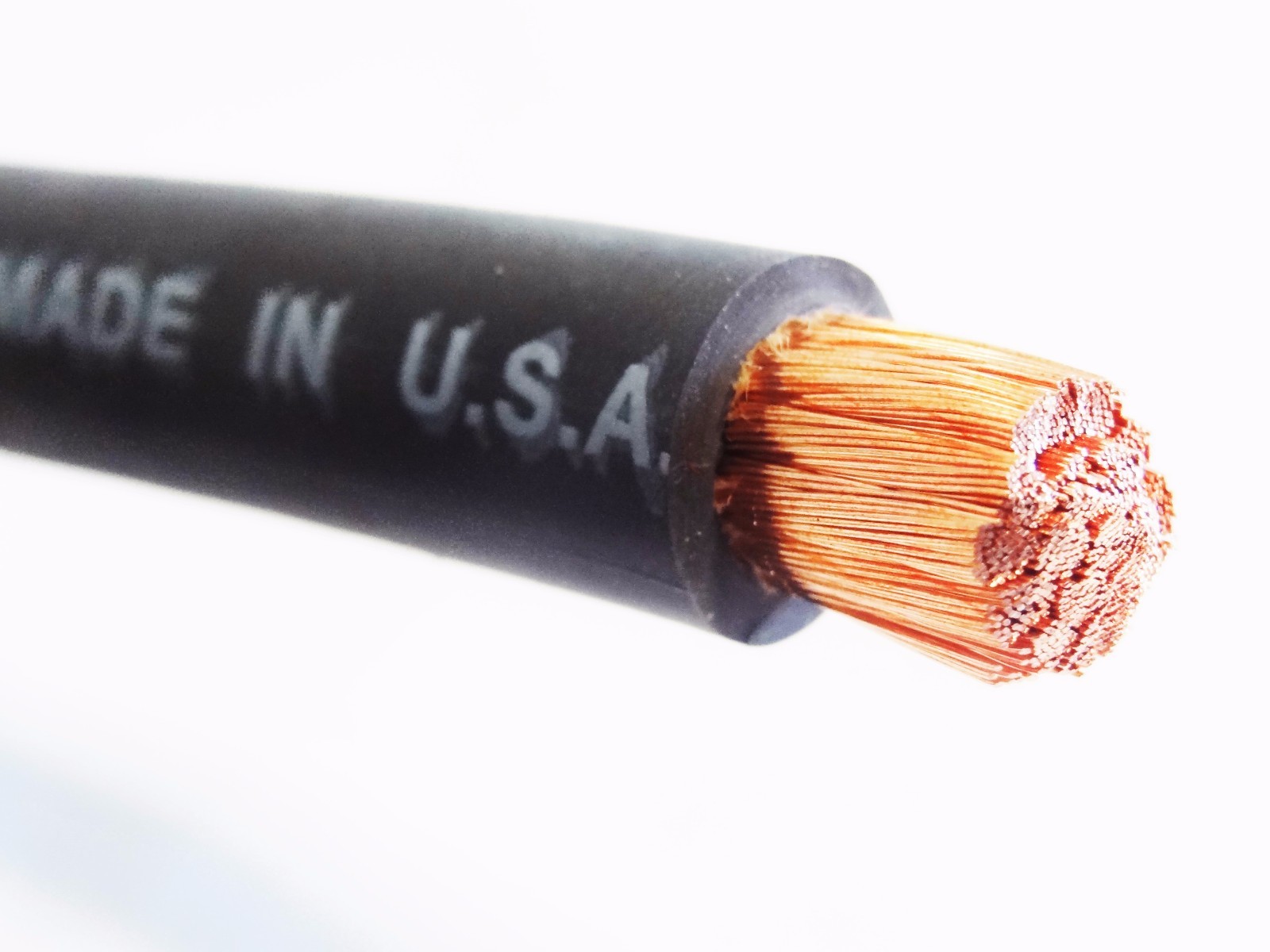 30′ #1 AWG EXCELENE WELDING/BATTERY CABLE BLACK 600V COPPER USA MADE 105c
