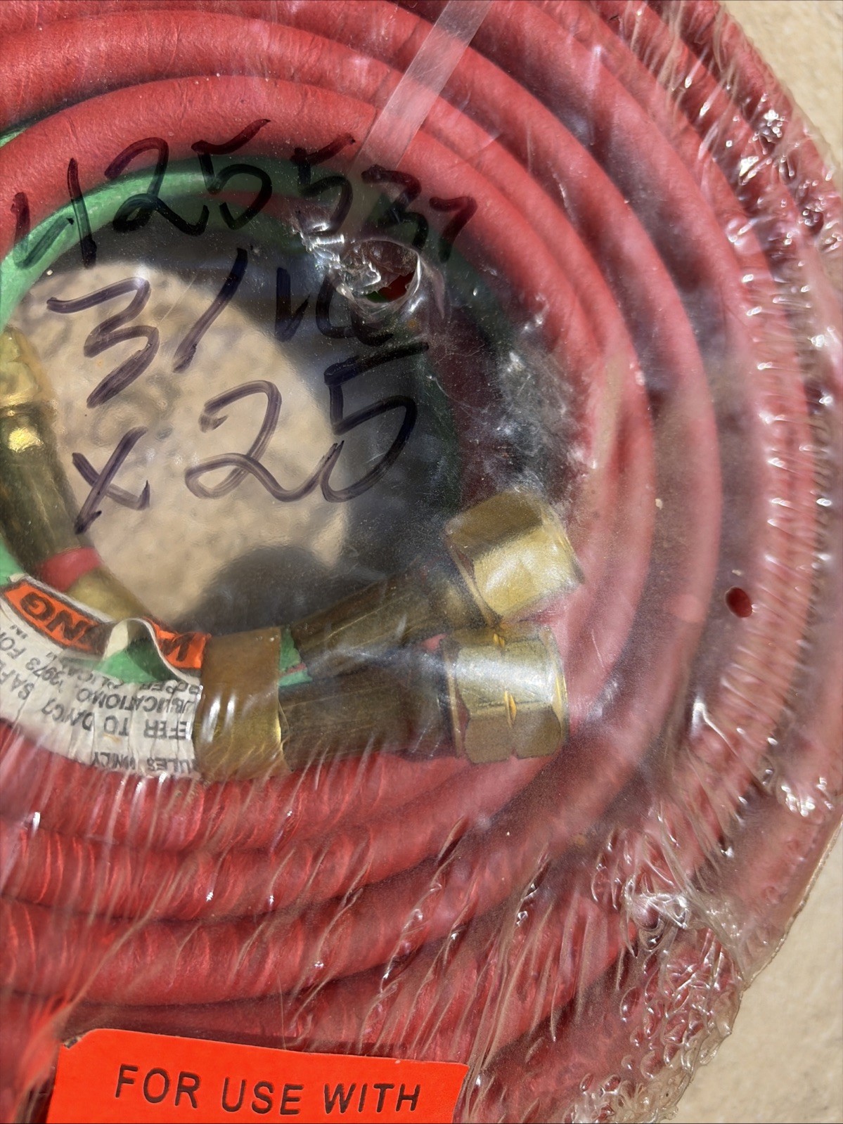 3/16″ Cutting Torch Hose – Oxy Acetylene Hose for Welding Gas New in Package