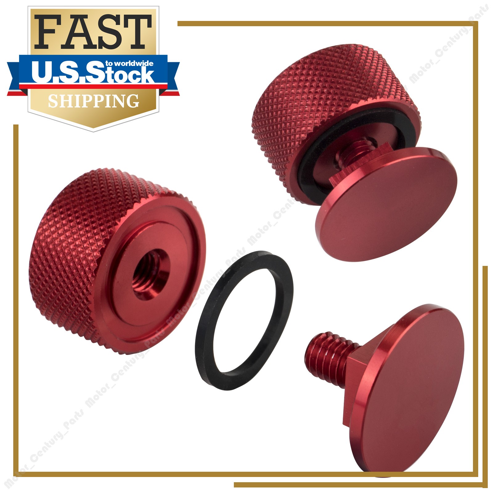 Red Aluminum Pipeliner Welding Helmet Fasteners (Round) Headgear 1 Pair