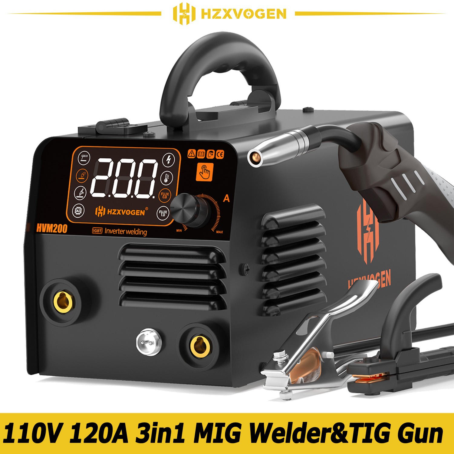 140A IGBT MIG Welder, 110V 3in1 Flux Core MIG LIFT-TIG MMA Welding Machine