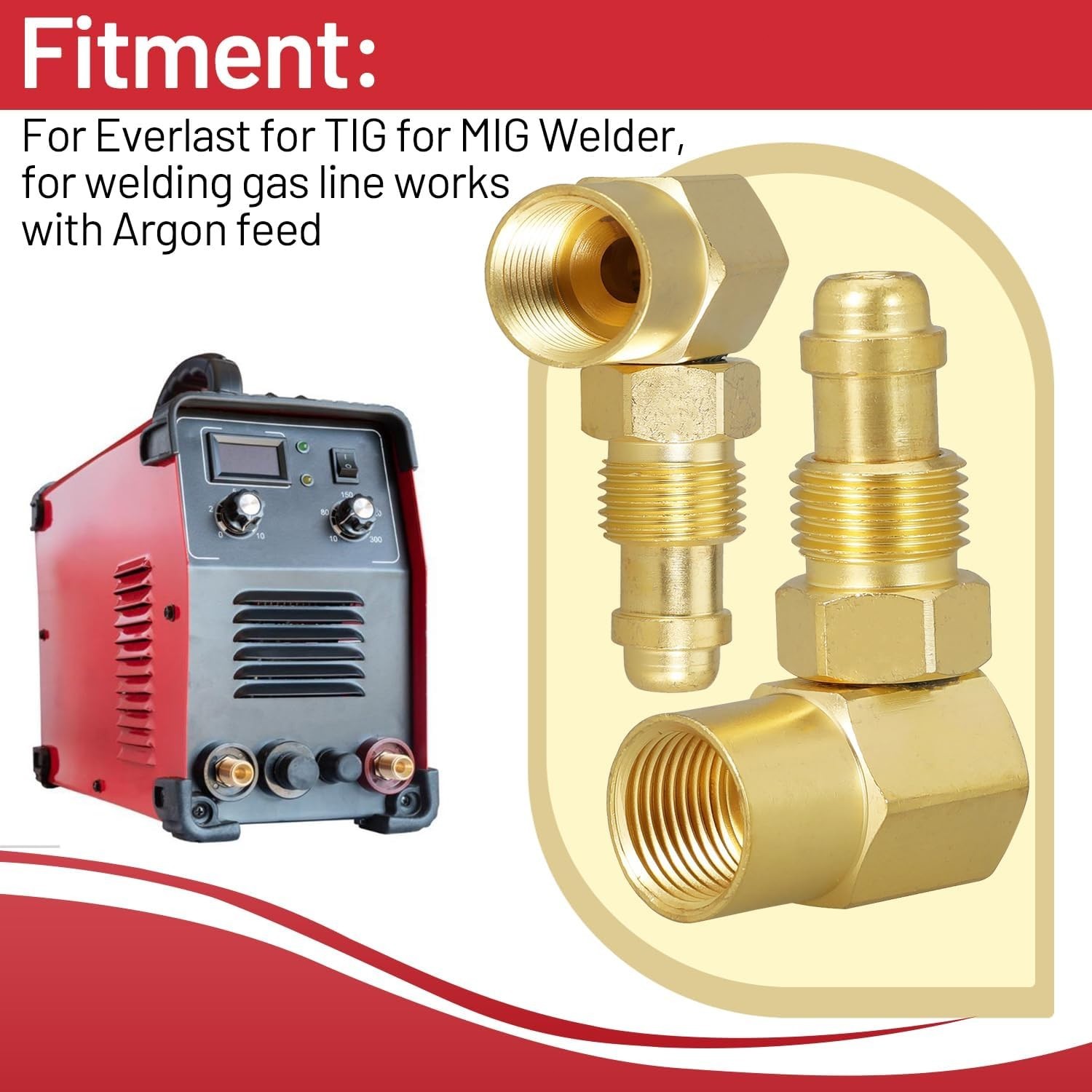 AW-407 CGA 032 Nut/NIP-032 Body 90′ Argon Welder Connector for Everlast for TIG