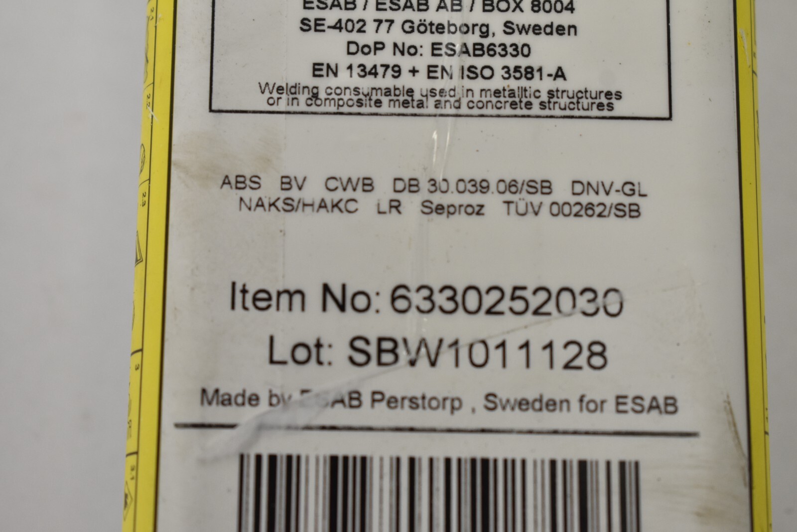 ESAB Stainless Steel Welding Electrode Rods 2.5 x 300mm 3/32″ x 12″ OK 63.30