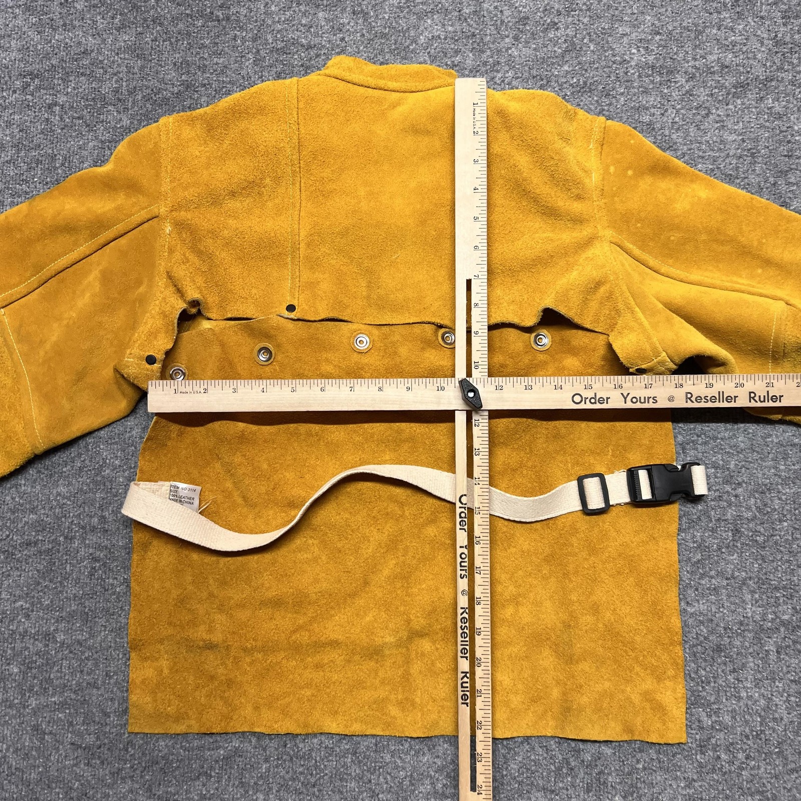 Tillman 3221M Welding Jacket Split Cowhide Leather Yellow Safety Work Medium