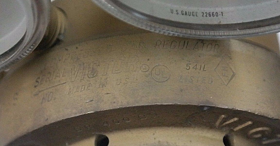 VICTOR EQUIPMENT SR400D REGULATOR 2372958 W/ GAUGES