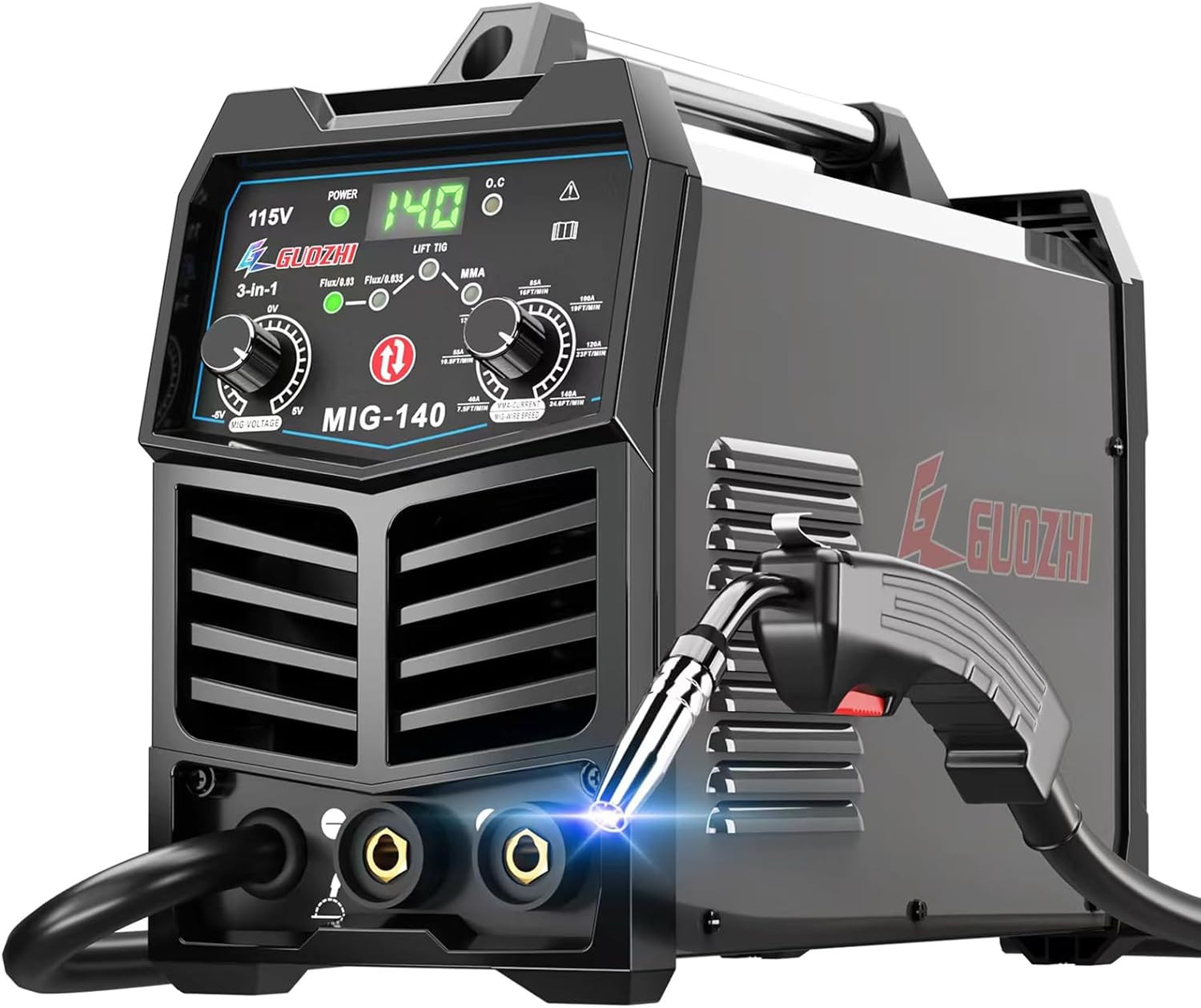140A Welding Machine 3 in 1 Portable MultiProcess Inverter Welder with Synergy