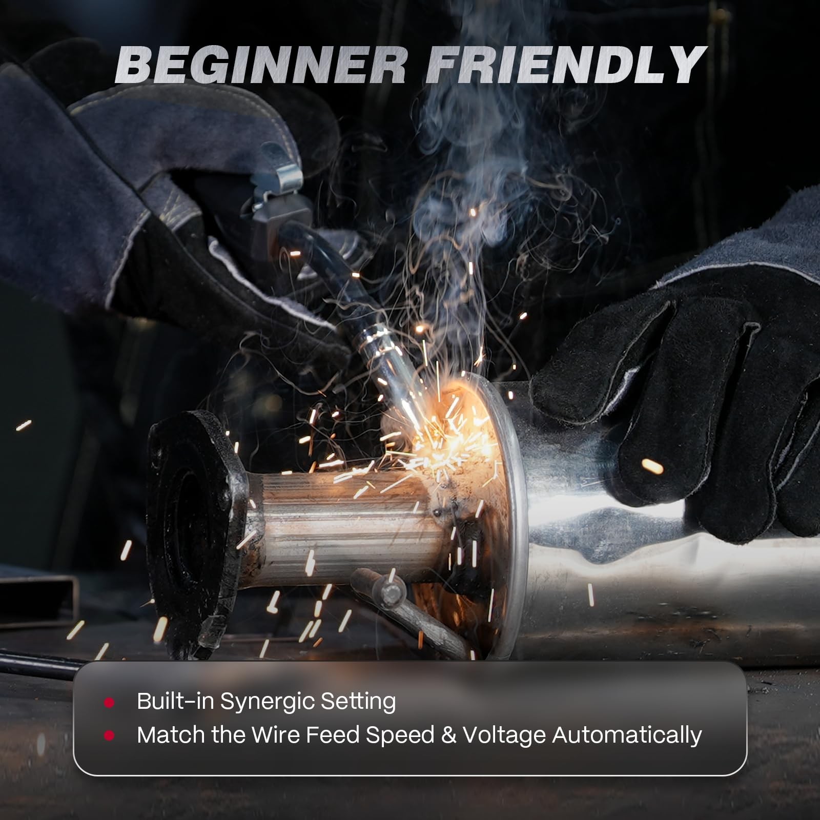 ARCCAPTAIN iControl MIG145 Pro MIG Welder APP Control Free Gloves + Glasses Kit