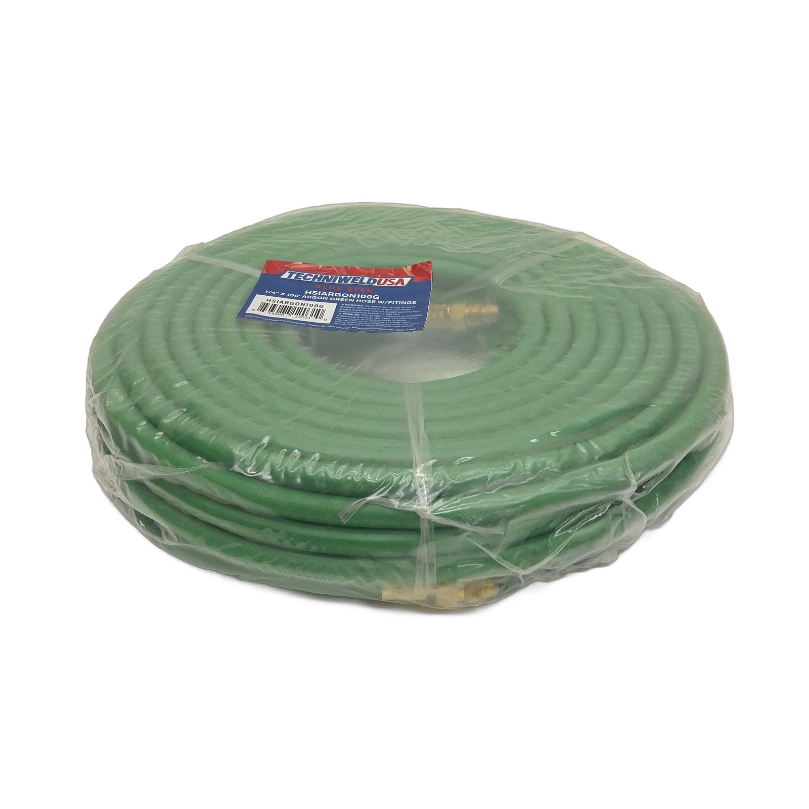 Techniweld USA Blue Star HSIARGON100G 1/4″ X 100 Argon Green Hose With Fittings