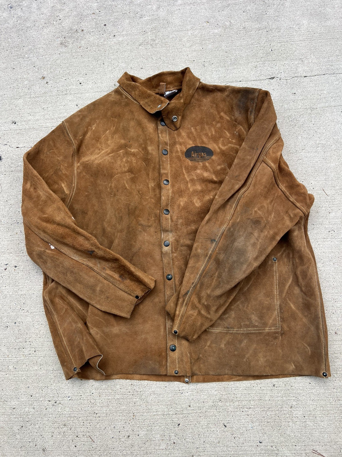 Vintage 100% Leather Steiner Brown Size XL Cowhide Split Welding Jacket Airgas